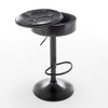 Faux Leather Round Armless Bar Chair with Metal Frame for Kitchen Counter Dining Living Room Set of 2 - 4 of 4