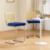 GlasFlength Dining Set with Rattan Back, Solid Wood Back, Velvet Seat for Dining Room, Kitchen, Counter, Green, 18.9"*17.7"*37.4" - 3 of 4