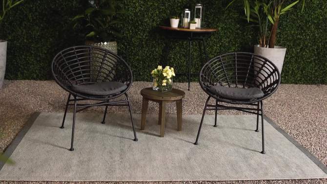 Julian 3pc Iron &#38; Wood Chat Set - Gray/Dark Gray - Christopher Knight Home, 2 of 9, play video
