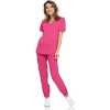 MediChic Womens 8-Pocket Scrubs Set- Mock Neck with 4-Pocket Jogger Scrub Pants - 2 of 4