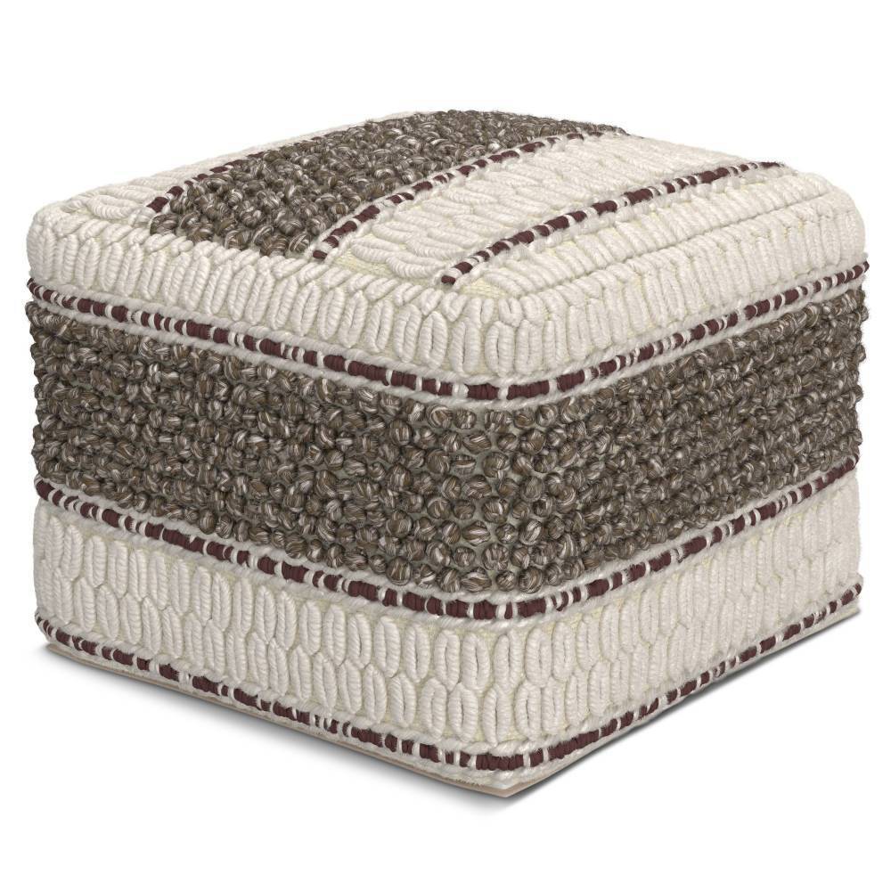 Photos - Other Furniture Heyfield Square Pouf Earth Tone Brown - WyndenHall