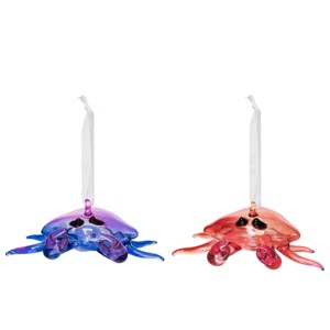 Beachcombers Glass Red Crab Ornament - 1 of 3