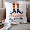 20"x20" Oversize Welcome Pretties Halloween Square Throw Pillow White - Lush Décor - 4 of 4