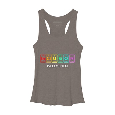 Adult Design By Humans Inclusion is Elemental Flag Rainbow Periodic Table By CyanidieRacerback Tank Top