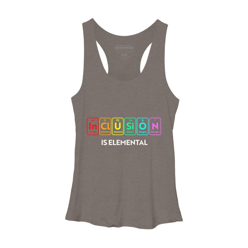 Adult Design By Humans Inclusion is Elemental Flag Rainbow Periodic Table By CyanidieRacerback Tank Top, 1 of 3