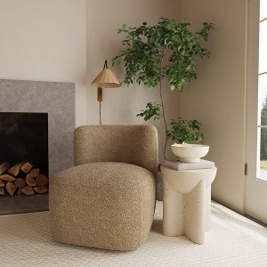 Neko Swivel Chair Cozy Faux Shearling - Threshold™: Comfortable Upholstered Reading & Accent Chair - 1 of 4