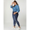 Women's Plus Size Mid Rise Stretch Washed Skinny Pocket Casual Denim Jeans - Agnes Orinda - 3 of 4