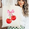 City Creek Prints Coquette Cherries Canvas Tote Bag - 15x16 - Natural - 2 of 2