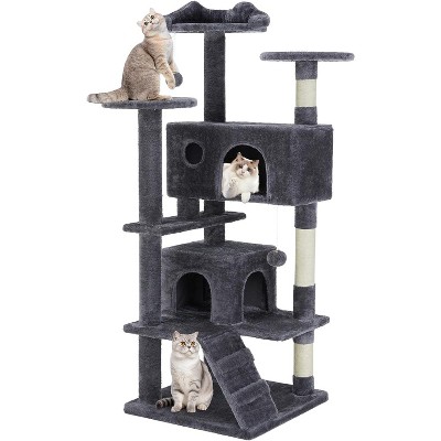 Cat Tree for Indoor Cats, 54 Inches Multi-Level Furniture Activity Center Cat Tower