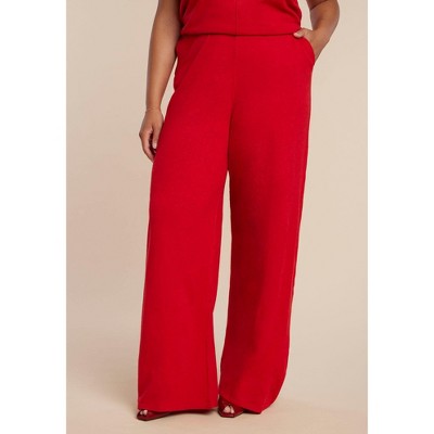 ELOQUII Elements Women's Plus Size Knit Wide Leg Sweater Pant