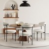WestinTrends Alexandria Mid-Century Modern Upholstered Faux Shearling Round Dining Chairs - 2 of 4