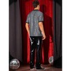 INSPIRE CHIC Men's Sequin Contrast Color Collar Short Sleeved Party Disco Polo Shirts - 3 of 4