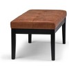 NicBex Modern Rectangular Tufted Pouf Ottoman, Contemporary Entryway Bench with Wood Framed Base and Legs for Bedroom, Living Room, Dark Brown - 2 of 4