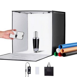 VEVOR Photo Studio Light Box, 20" x 20", 3000-5600K Adjustable 3 Color Temperatures Shooting Tent Kit, Black - 1 of 4