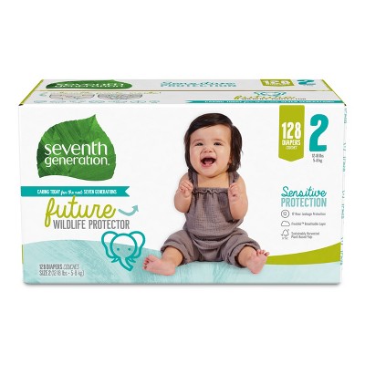 Image of Seventh Generation Sensitive Protection Diapers L Pack  - 128ct