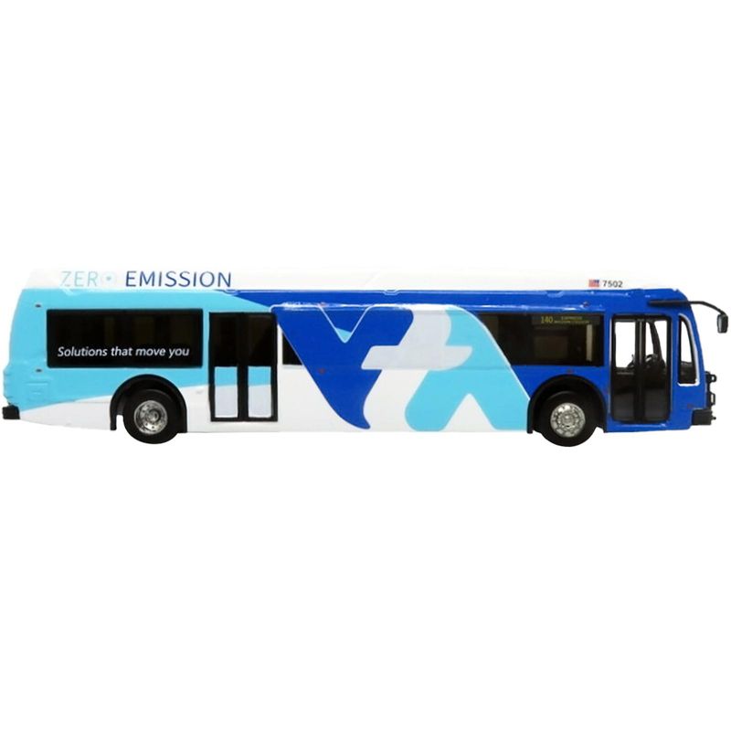 Proterra ZX5 Battery-Electric Bus #140 Express Santa Clara Valley (CA) White & Blue 1/87 (HO) Diecast Model by Iconic Replicas, 2 of 4