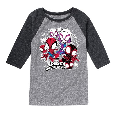 Boys' Marvel Spidey Friends Stickers  - Athletic Heather/Heather Black - Small