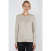 JENNIE LIU Women's 100% Cashmere Button Front Long Sleeve Crewneck Cardigan Sweater - 2 of 4