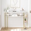Console Table, Sofa Tables Gold Narrow Entryway Table with Drawer and Storage - 4 of 4