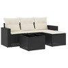 vidaXL 5 Piece Patio Sofa Set with Cushions Black Poly Rattan - 2 of 3