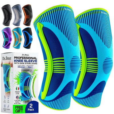 DR. BRACE® ELITE Knee Braces for Knee Pain, Compression Knee Sleeve with Side Stabilizers - 2 Pack