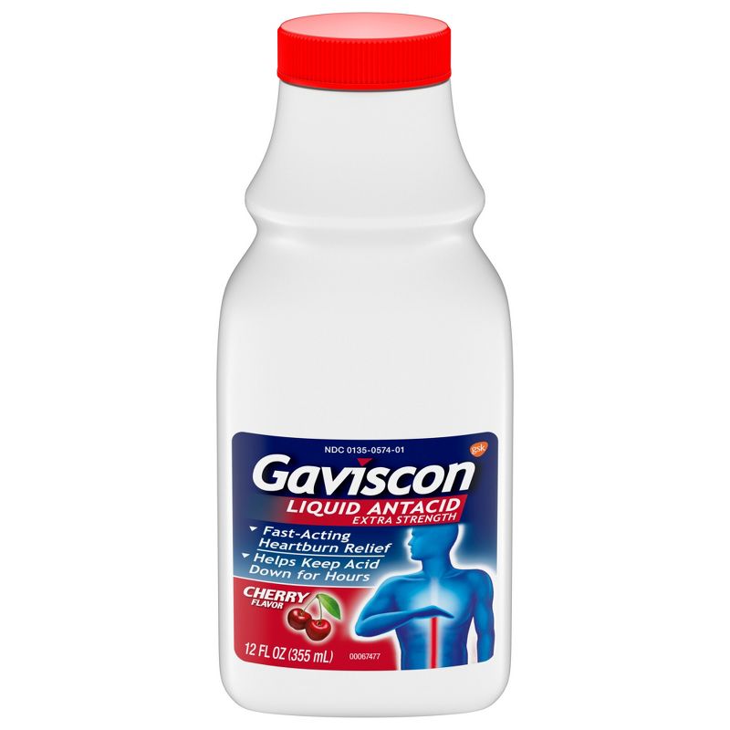 Gaviscon Extra Strength Antacid Liquid - Cherry 12 fl oz, 1 of 9