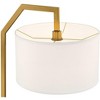 Possini Euro Design Kittridge Mid Century Modern 62 1/2" Tall Standing Floor Lamp Light Curved Chairside Arc Marble Base Foot Switch Metal Warm Gold - 3 of 4