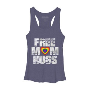 Adult Design By Humans Vintage Free Mom Hugs Heart Pride By Avocato Racerback Tank Top - 1 of 2