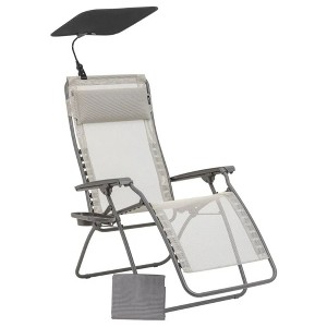 Lafuma Zen Edition Adjustable Relaxation Chair, Batyline Iso Fabric, Multi-Position Armchair with Cup Holder, Sunshade and Protective Cover, Seigle - 1 of 4