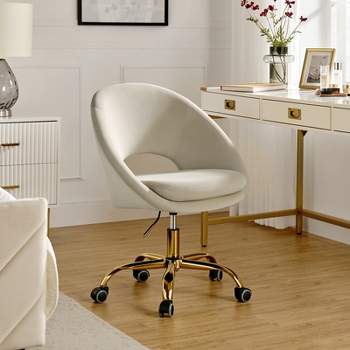 Hector Velvet  Ergonomic Swivel Office Desk Chair with Adjustable Height | Karat Home