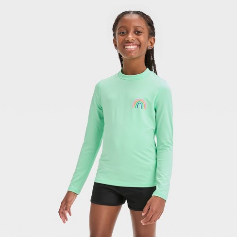 Girls' Retro Row Rash Guard One Piece Swimsuit - Cat & Jack™️ : Target