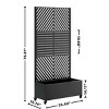 Gulches 3-in-1 Metal Planter Box with Trellis and 4 Wheels Galvanized Raised Garden Bed Privacy Screen, 12' Deep Planter with Drainage - 4 of 4