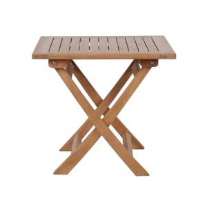 Syemin Patio Side Table, Small Folding Patio Side Table for Garden, Patio Porch, Living Room, Space Pool, Brown, 17.72"*17.72"*16.54" - 1 of 4