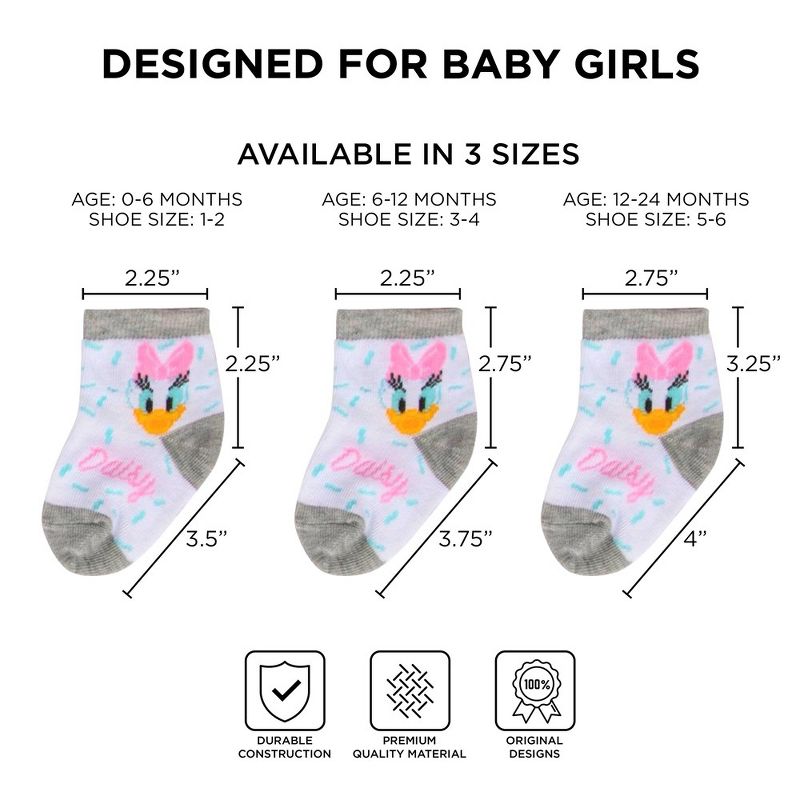 Minnie Mouse baby-girls 10-pack Infant Sock, Multicolor Dark (0-24 Months), 5 of 6