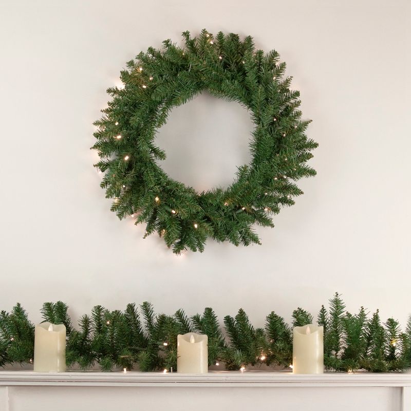Northlight Pre-Lit Winona Fir Artificial Christmas Wreath, 30-Inch, Warm White LED Lights, 3 of 6
