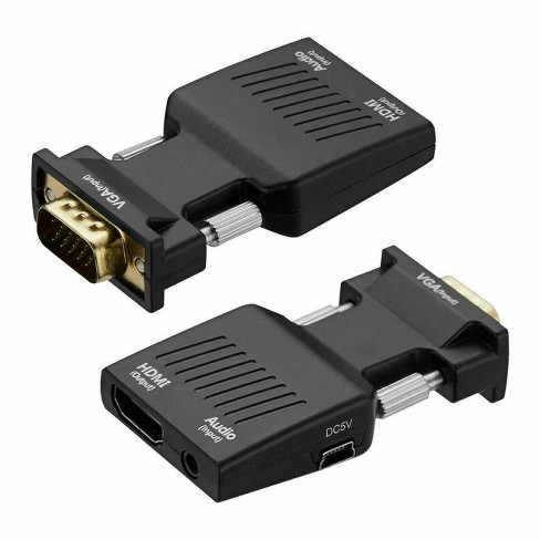 ONTEN HDMI to VGA, HDMI to VGA Adapter, Gold-Plated 1080P Active HDMI to  VGA Adapter Video Converter Male to Female PC/Laptop/DVD Black