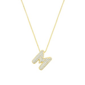 Adornia 14k Gold Plated Pave Bubble Letter - 1 of 1