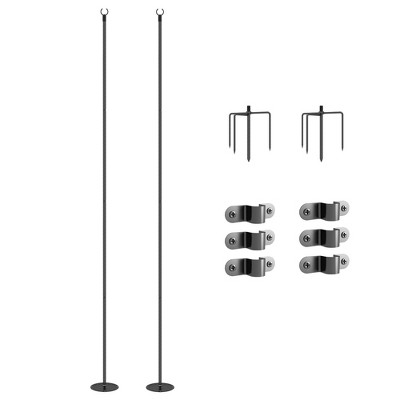 Outsunny String Light Poles, Steel Hanging Lighting Stand for Patio, Backyard, Deck, Wedding, Party