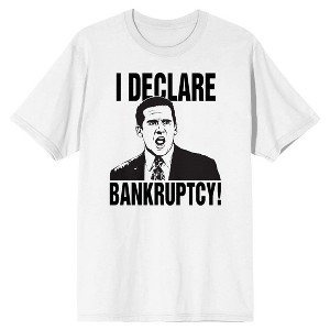 The Office I Declare Bankruptcy Men's White Short Sleeve Tee Shirt - 1 of 3