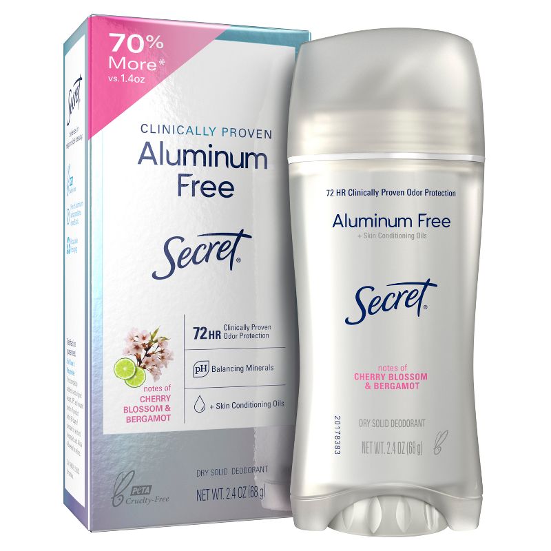 Secret Clinically Proven Aluminum Free Deodorant for Women - Cherry Blossom &#38; Bergamot - 2.4oz, 3 of 8