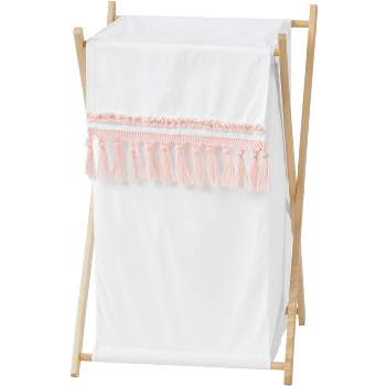 Sweet Jojo Designs Girl Laundry Hamper Floral Bird Blossom White and Pink