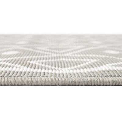 Gray Flat Woven Synthetic 9' x 12' Rectangular Outdoor Rug