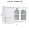 Coolmee 48 inch Buffet Cabinet, Modern Storage Cabinet with 3 Drawers, Illuminated Sideboard with Glass Doors, Coffee Bar for Kitchen, Dining - 3 of 4