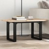 vidaXL Coffee Table - Solid Wood Pine & Steel o-Frame - 31.5"x19.7"x15.9" - Brown Modern Rectangular Living Room Furniture - 2 of 4