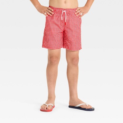 Boys' Gingham Printed Trunks - Cat & Jack™