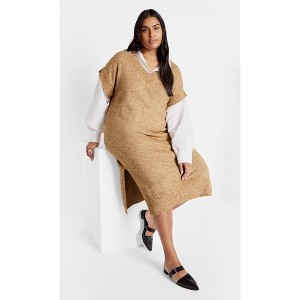 Women's Plus Size Shereen Dress - caramel | CITY CHIC - 1 of 4