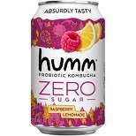Humm Zero Sugar Raspberry Lemonade Probiotic Kombucha - 12 fl oz