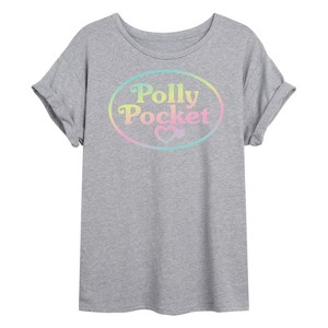Women's - Polly Pocket - Polly Pocket Ombre Logo Oversized Graphic T-Shirt - 1 of 4