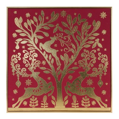 Melrose Holiday Deer Print 15.5"SQ