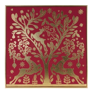 Framed Holiday Deer Print 15.5"SQ - 1 of 1